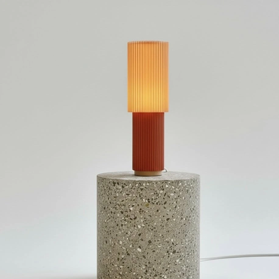 Burnt Orange Cozy Ambient Fluted Table Lamp - photo 4