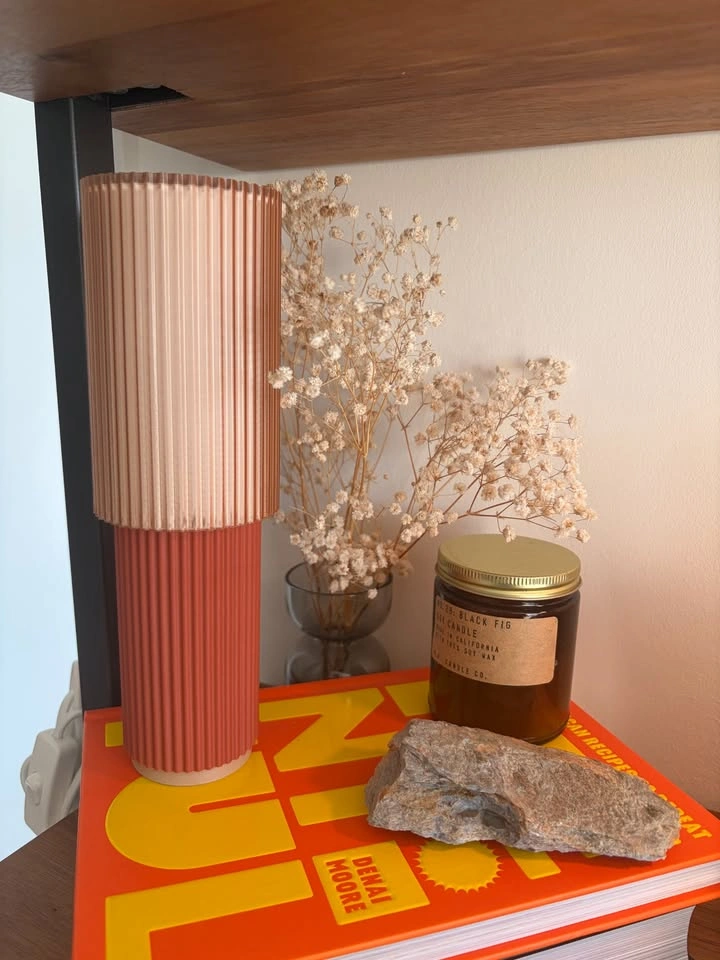 Burnt Orange Cozy Ambient Fluted Table Lamp - photo 5