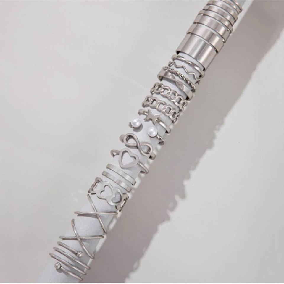 Silver Minimalist Ring Set – Adjustable Piece Collection - photo 2