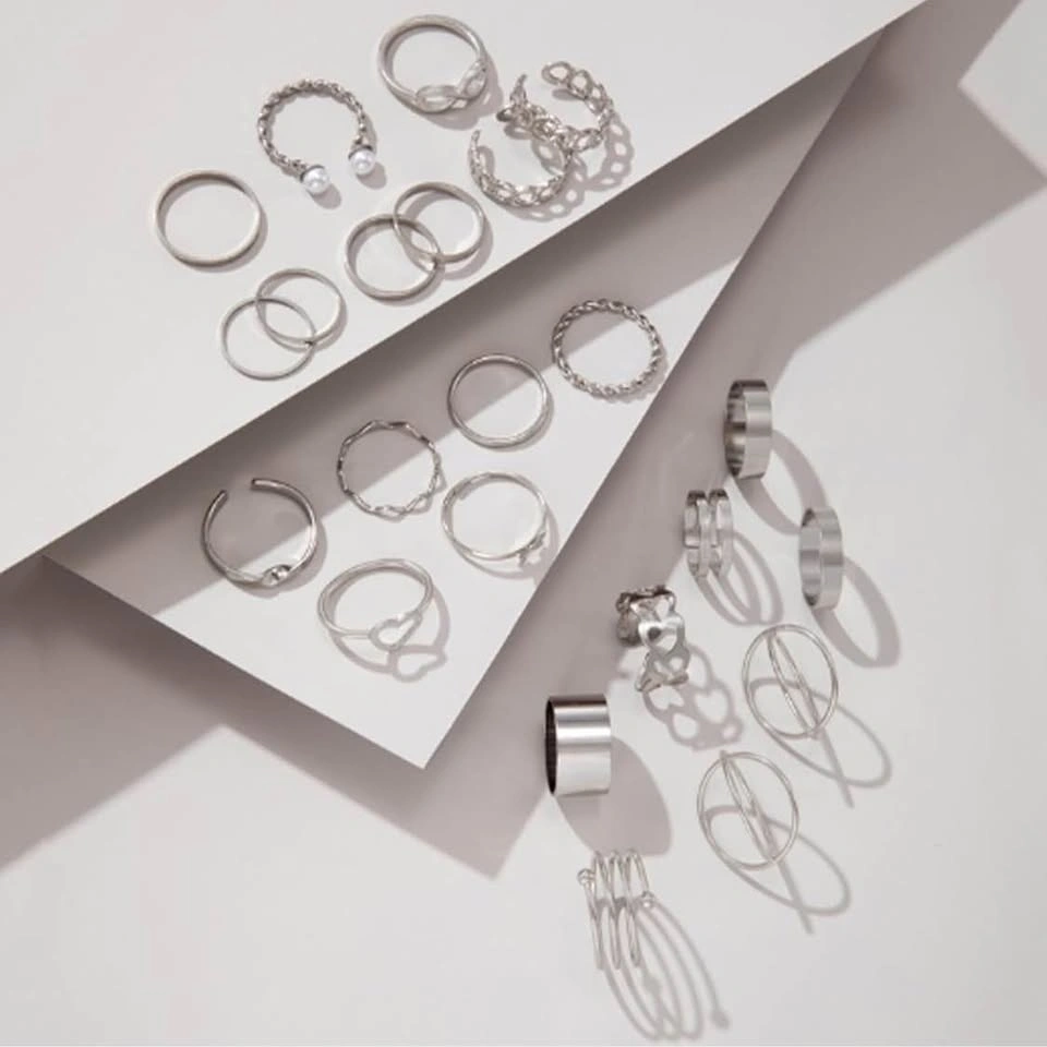 Silver Minimalist Ring Set – Adjustable Piece Collection - photo 3