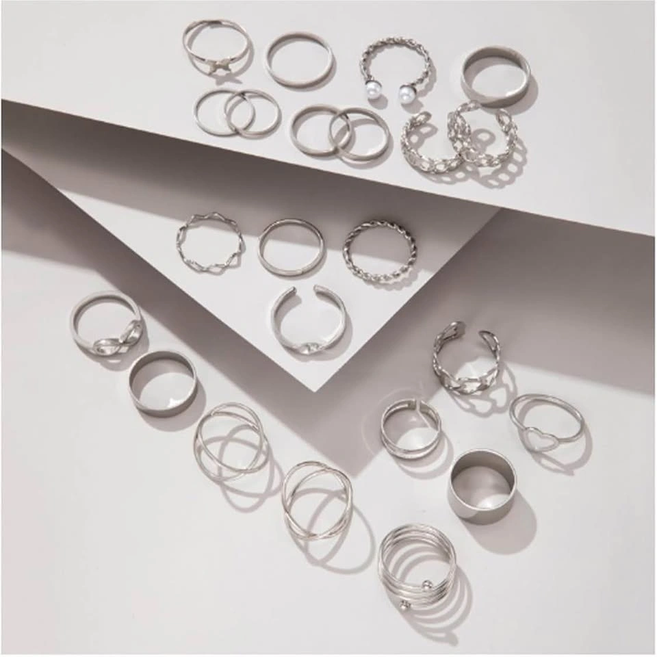 Silver Minimalist Ring Set – Adjustable Piece Collection - photo 4