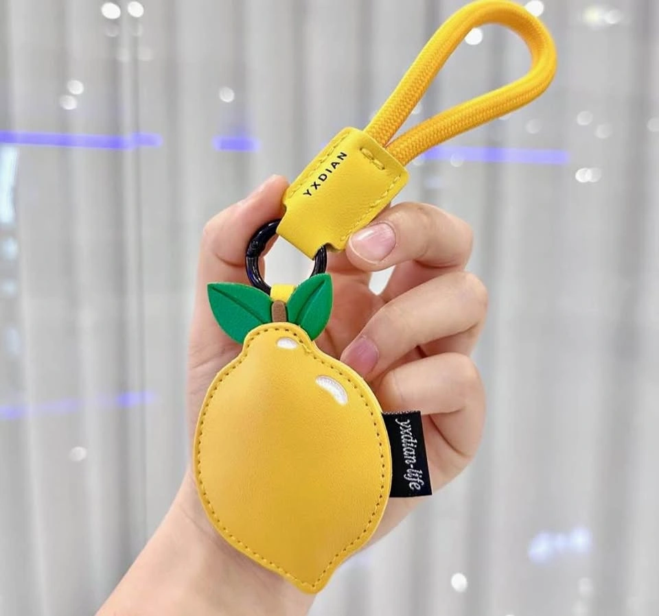 🍋 Cute Fruit Wristlet Keychain – Lemon
