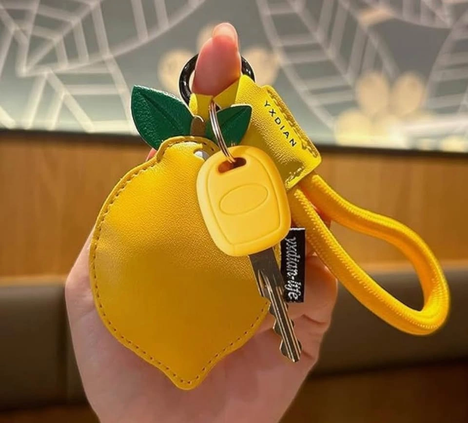 🍋 Cute Fruit Wristlet Keychain – Lemon - photo 4