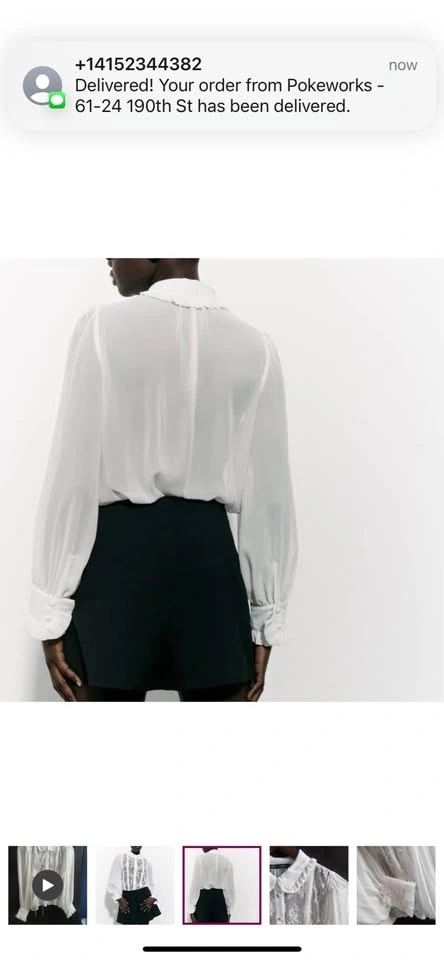 Zara White Lace Blouse sz M - photo 3