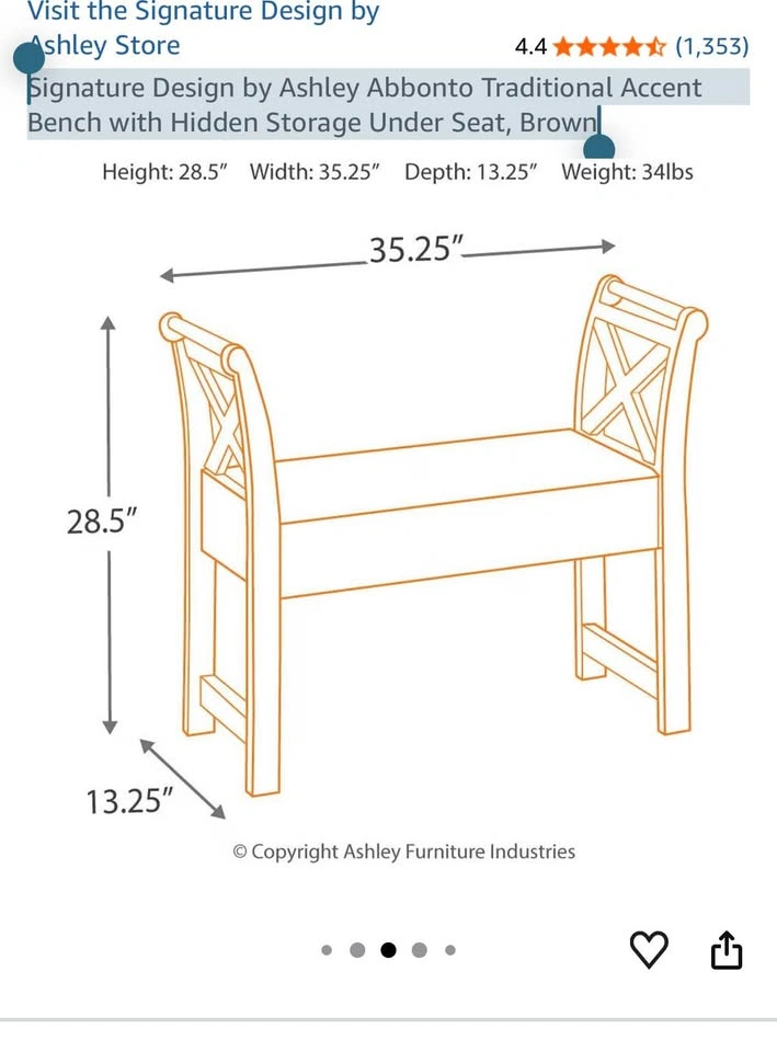 Blue Wooden Storage Bench with X-Frame Sides - photo 3