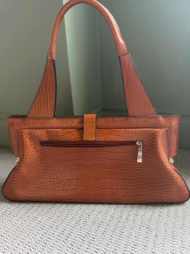 Brown Crocodile Embossed Handbag - photo 2