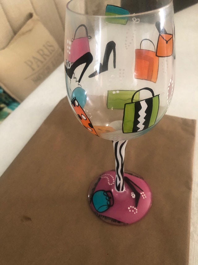 Lolita stemmed shopaholic wine glass