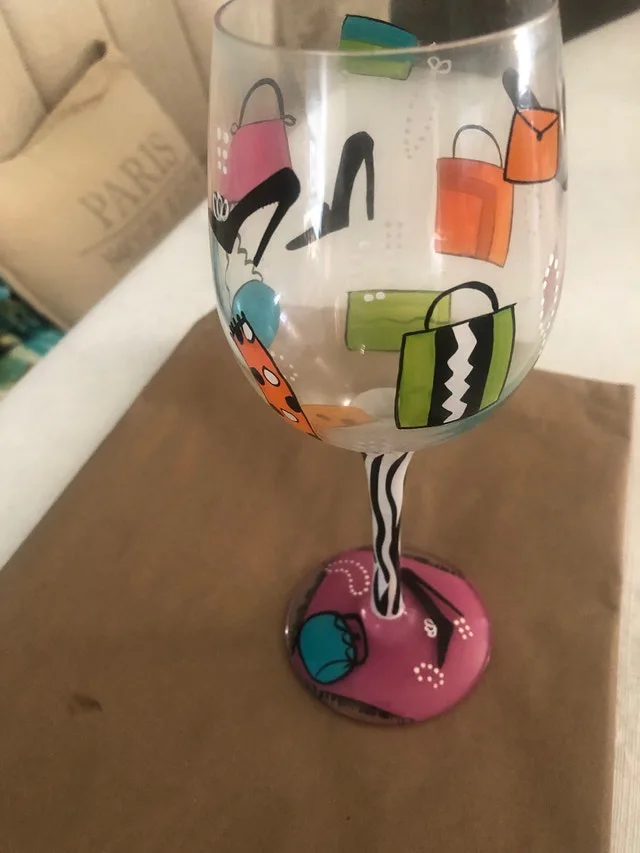 Lolita stemmed shopaholic wine glass