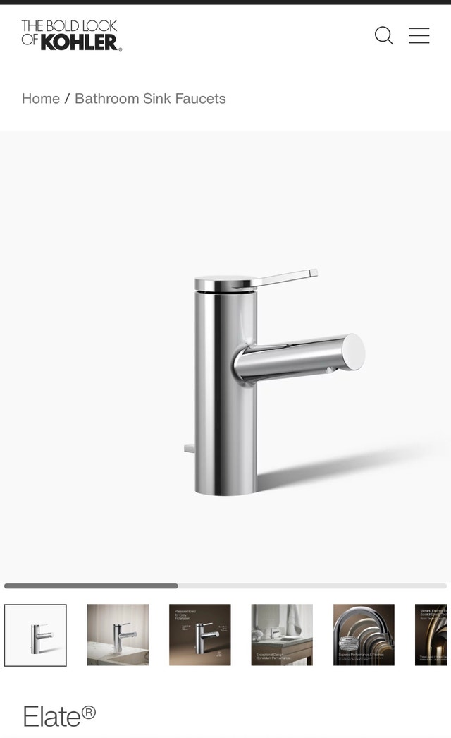 Kohler Elate single control faucet chrome