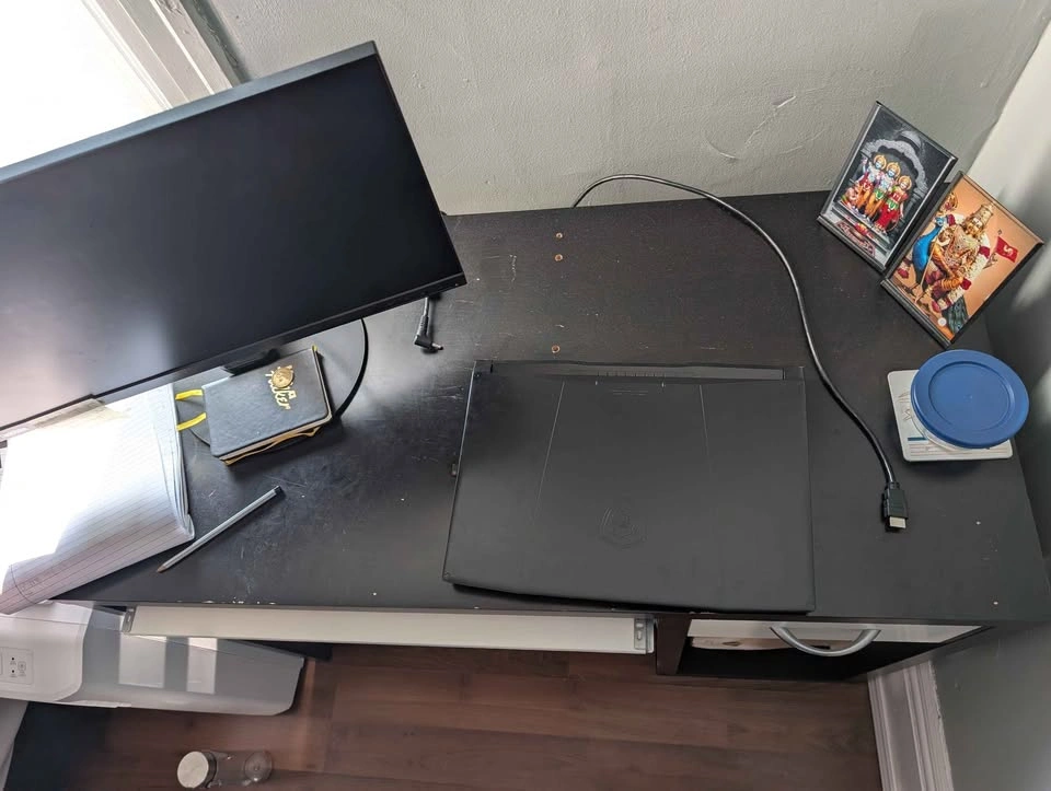 Black and White Office Desk with Drawer - photo 2