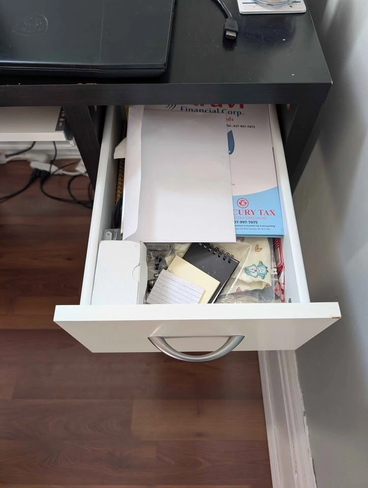 Black and White Office Desk with Drawer - photo 4