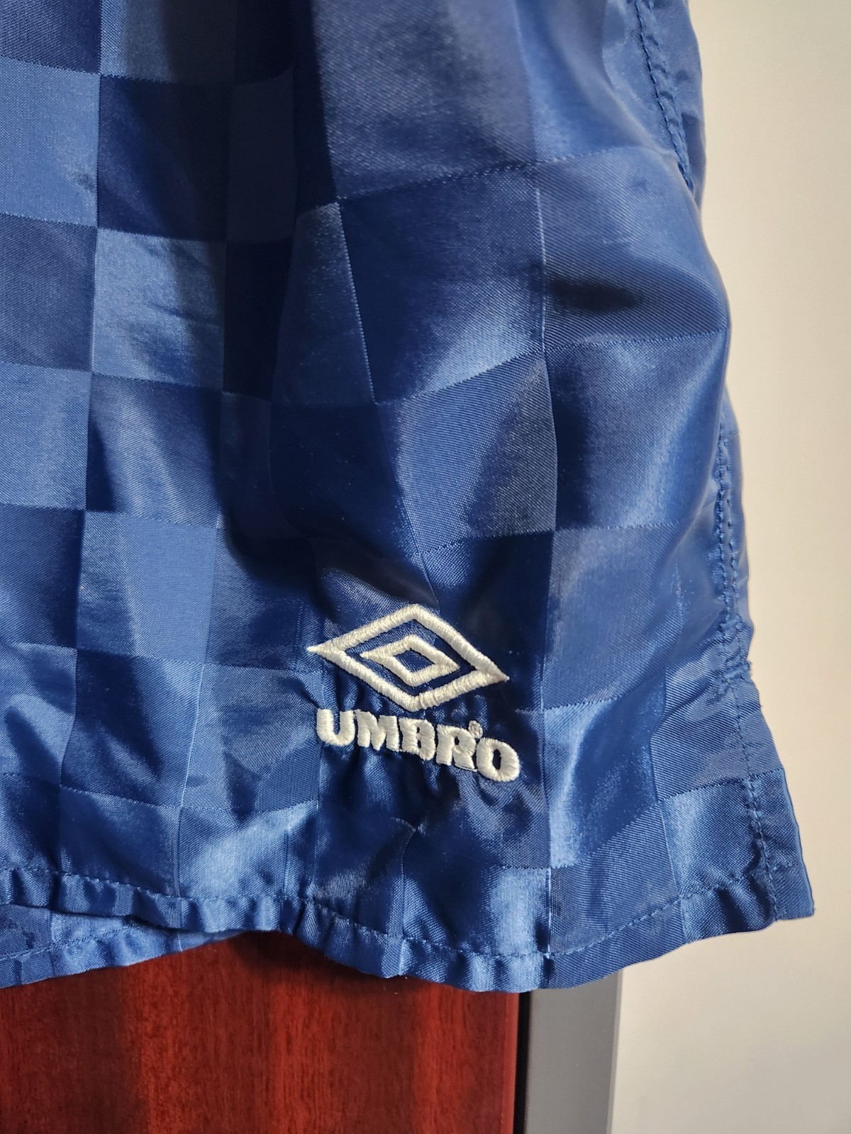 VTG UMBRO CHECKERBOARD UNISEX SHORTS Large BLUE - photo 2