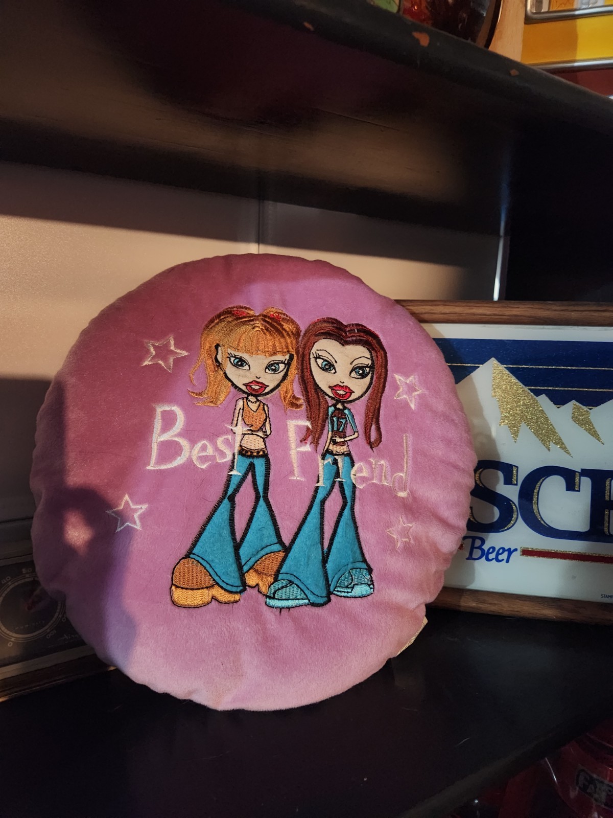 Vtg Bratz Nighty Nite Pillow Y2k 2003 Pink Plush