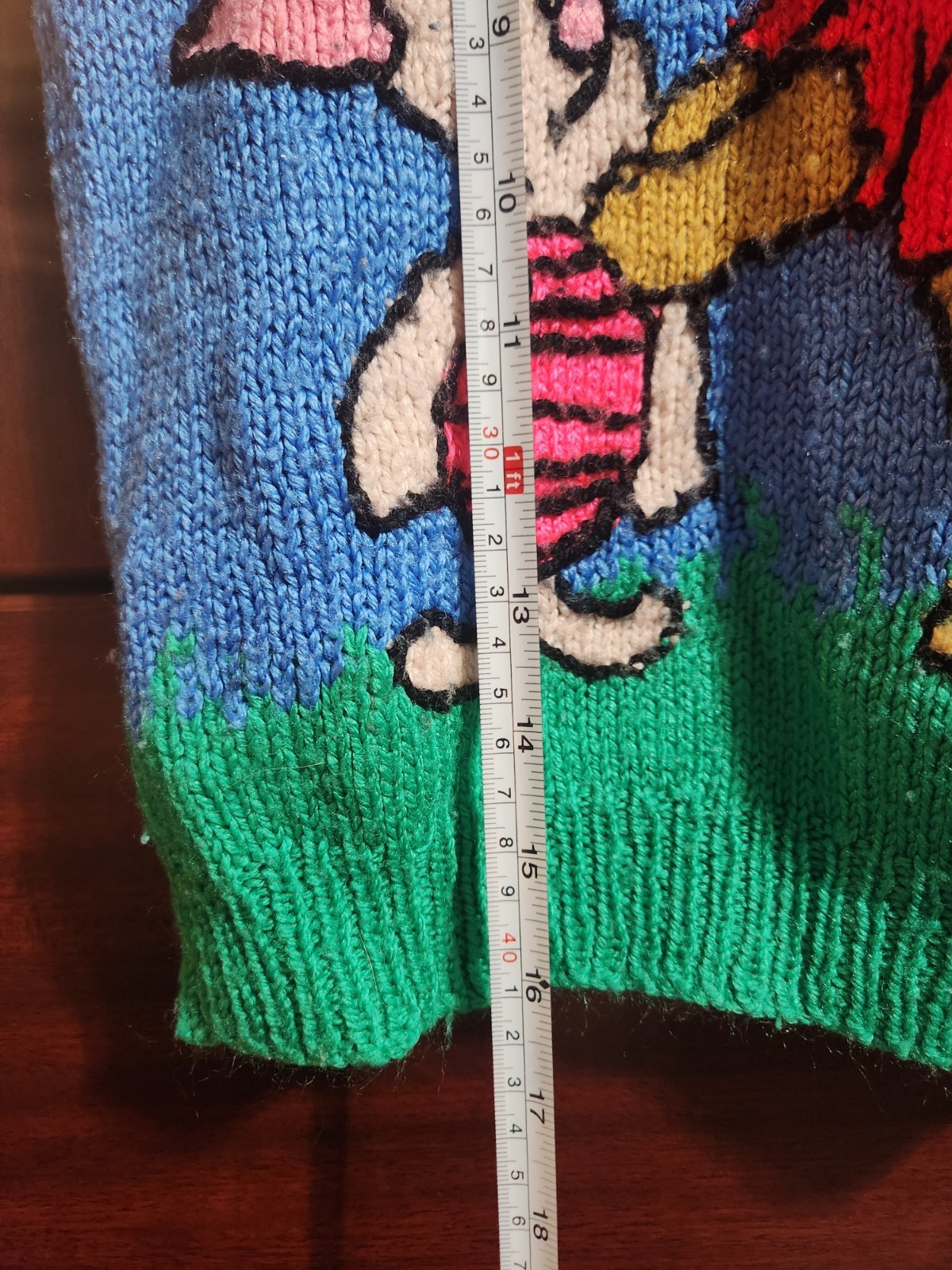 Vintage Hand Knit Winnie the Pooh & Piglet Sweater – 2T - photo 4