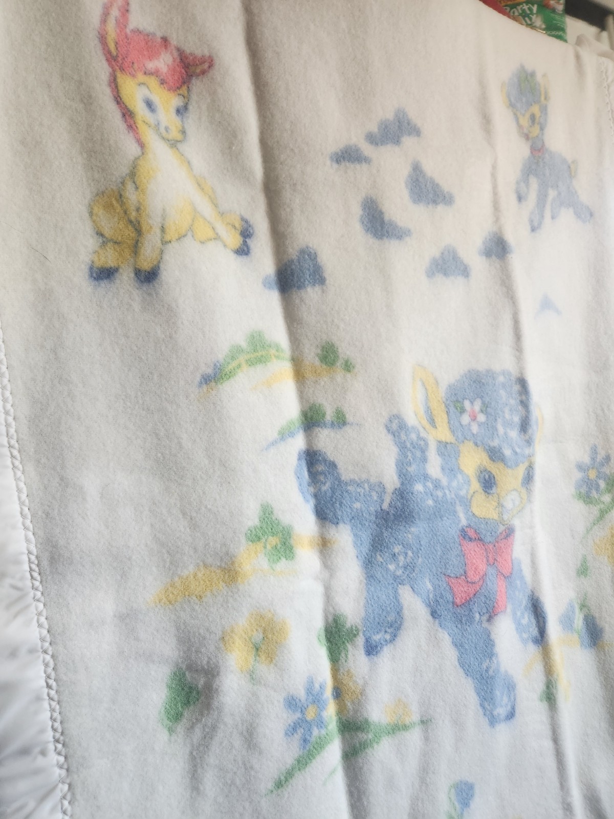 Vintage Esmond Baby Blanket Pastel Nursery Animals 1970s - photo 2