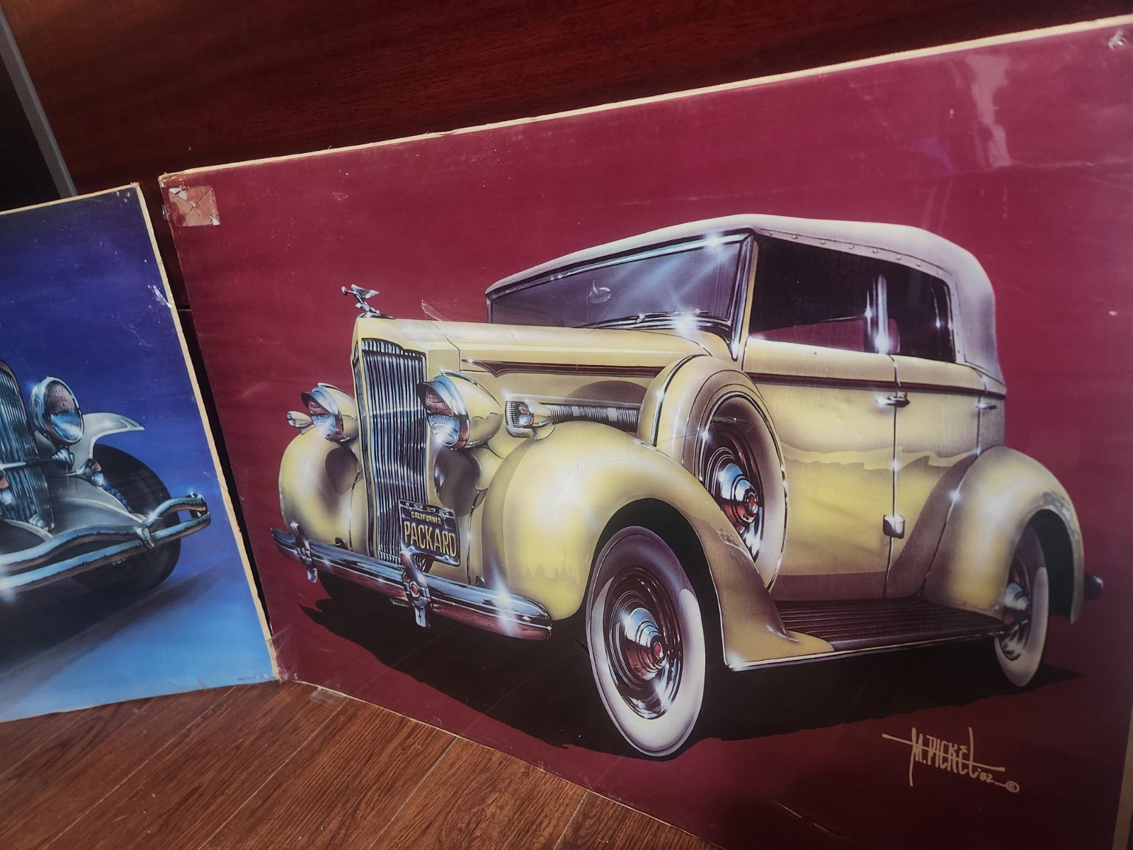RARE Vintage Mike Pickel 1932 Duesenberg Airbrush 1982 Poster - photo 4