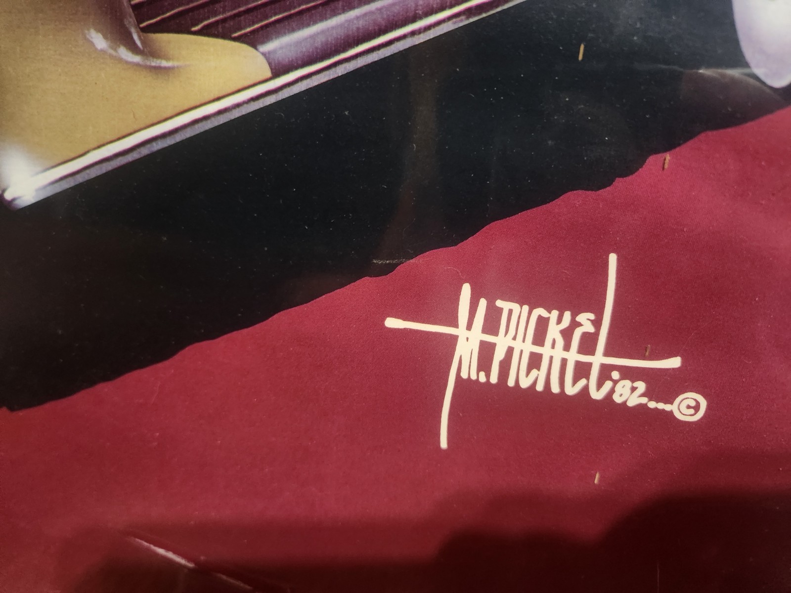 RARE Vintage Mike Pickel 1932 Duesenberg Airbrush 1982 Poster - photo 5