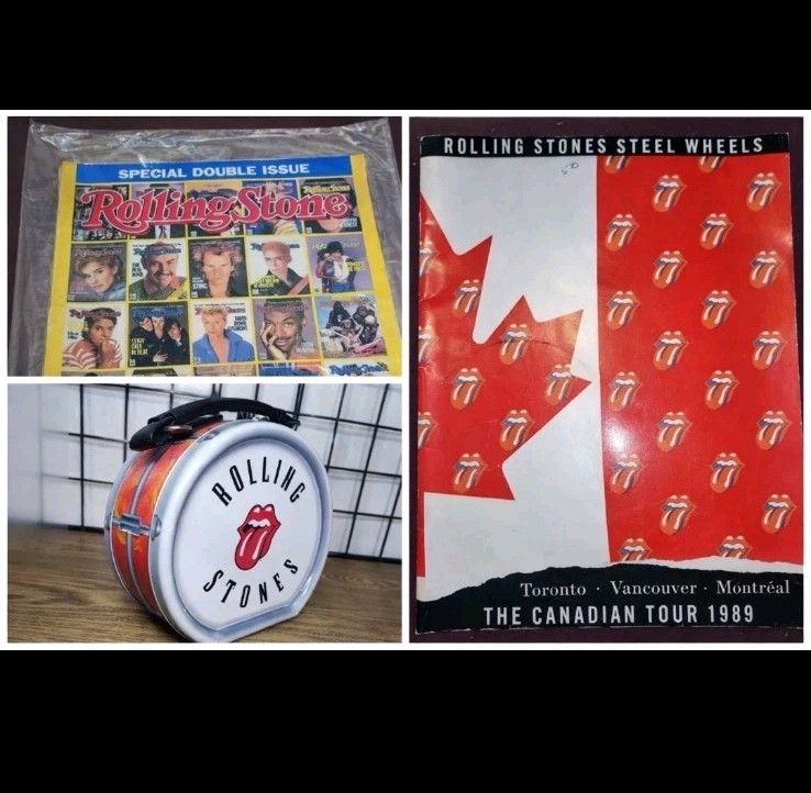 Rolling Stones Lot: Magazine, Drum, 1989 Tour Poster & Lunchbox