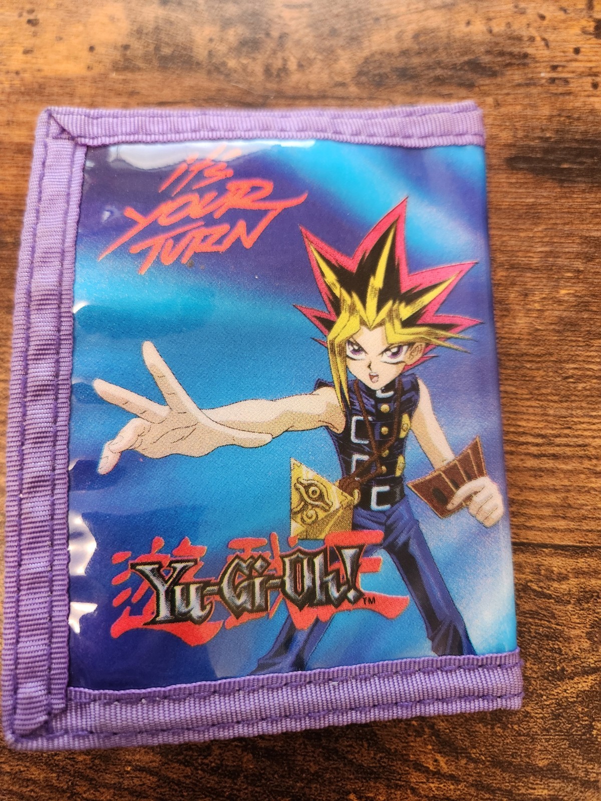 Vintage Yu Gi Oh Trifold Wallet Retro Anime Purple 1996 - photo 3