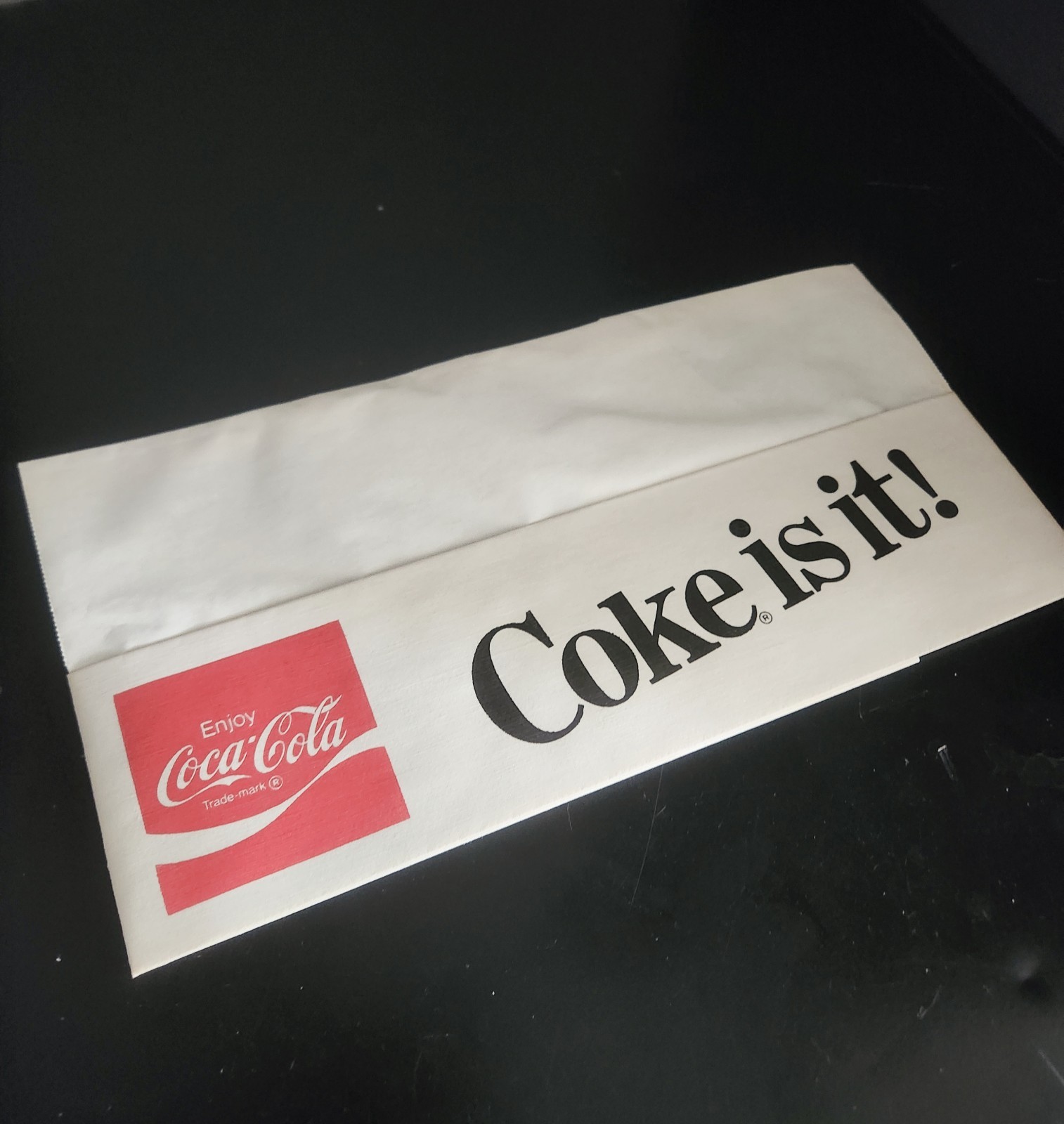 Vintage Coca-Cola “Coke Is It!” Paper Bag Advertising Promo