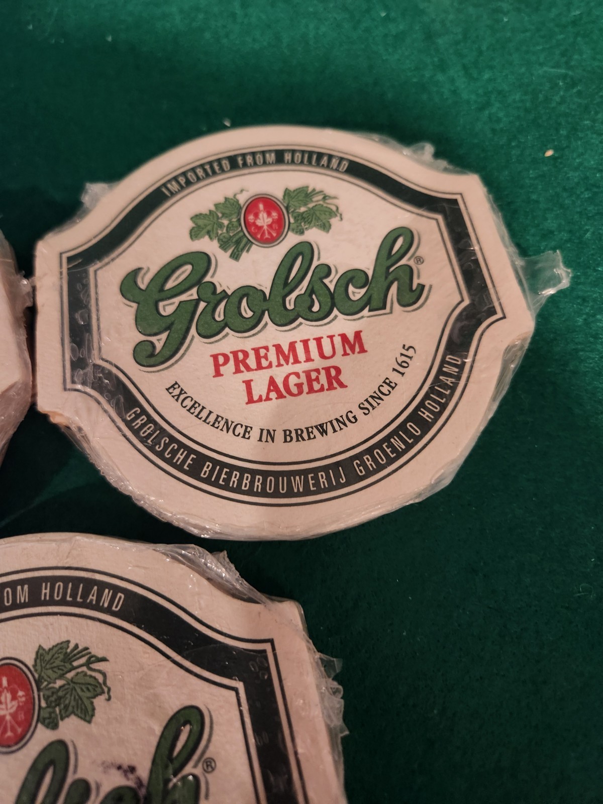 Vintage Grolsch Premium Lager Beer Coasters – 3 Sealed Packs - photo 2