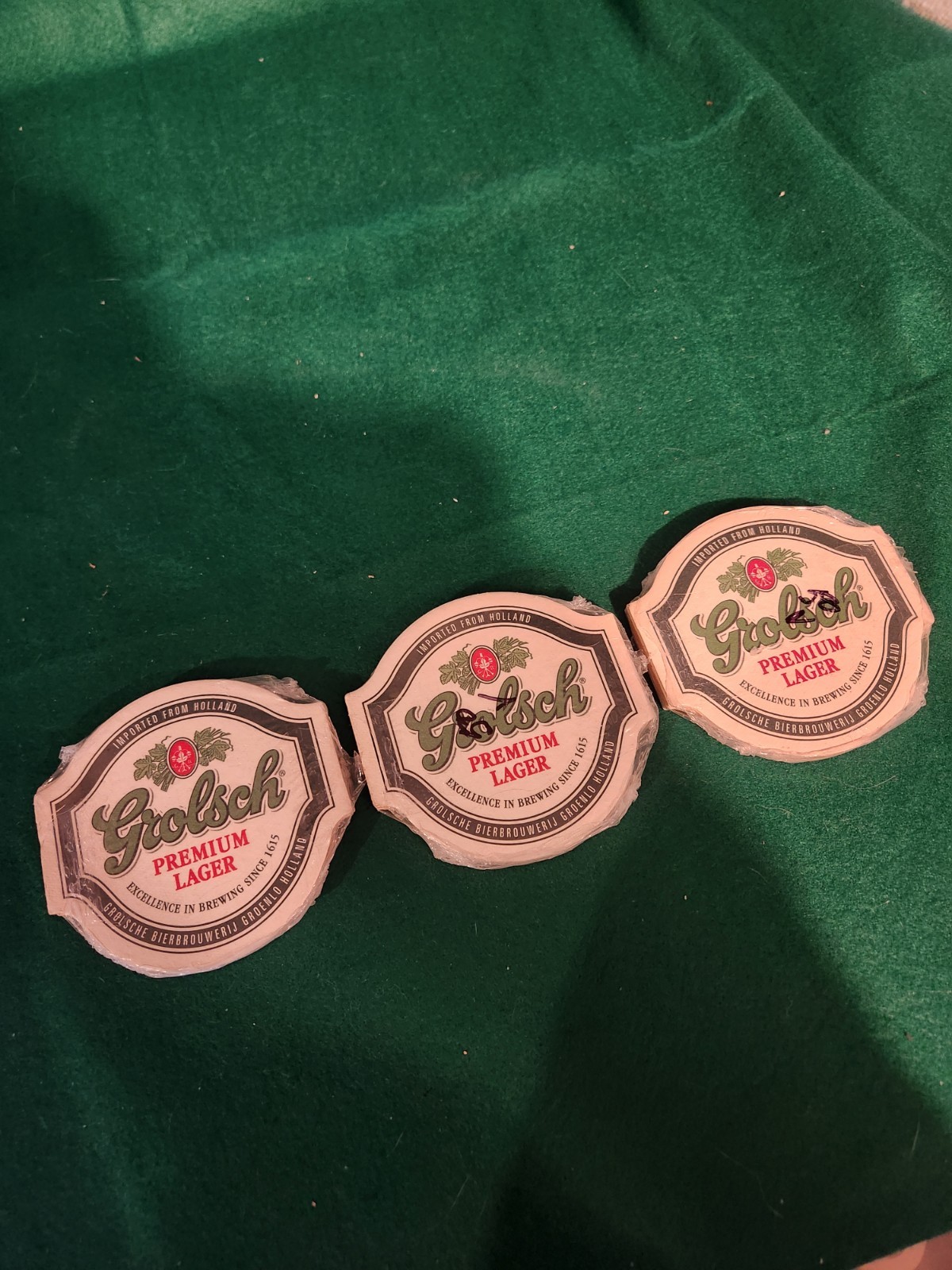 Vintage Grolsch Premium Lager Beer Coasters – 3 Sealed Packs - photo 3