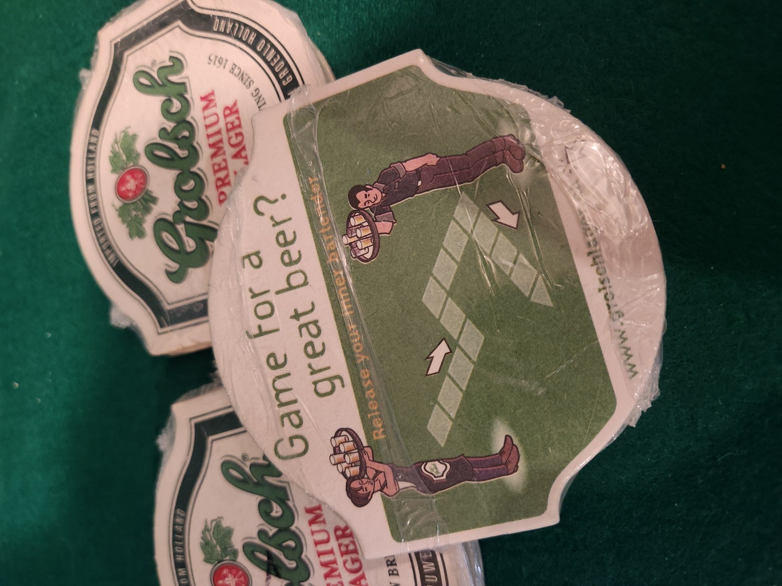 Vintage Grolsch Premium Lager Beer Coasters – 3 Sealed Packs - photo 5