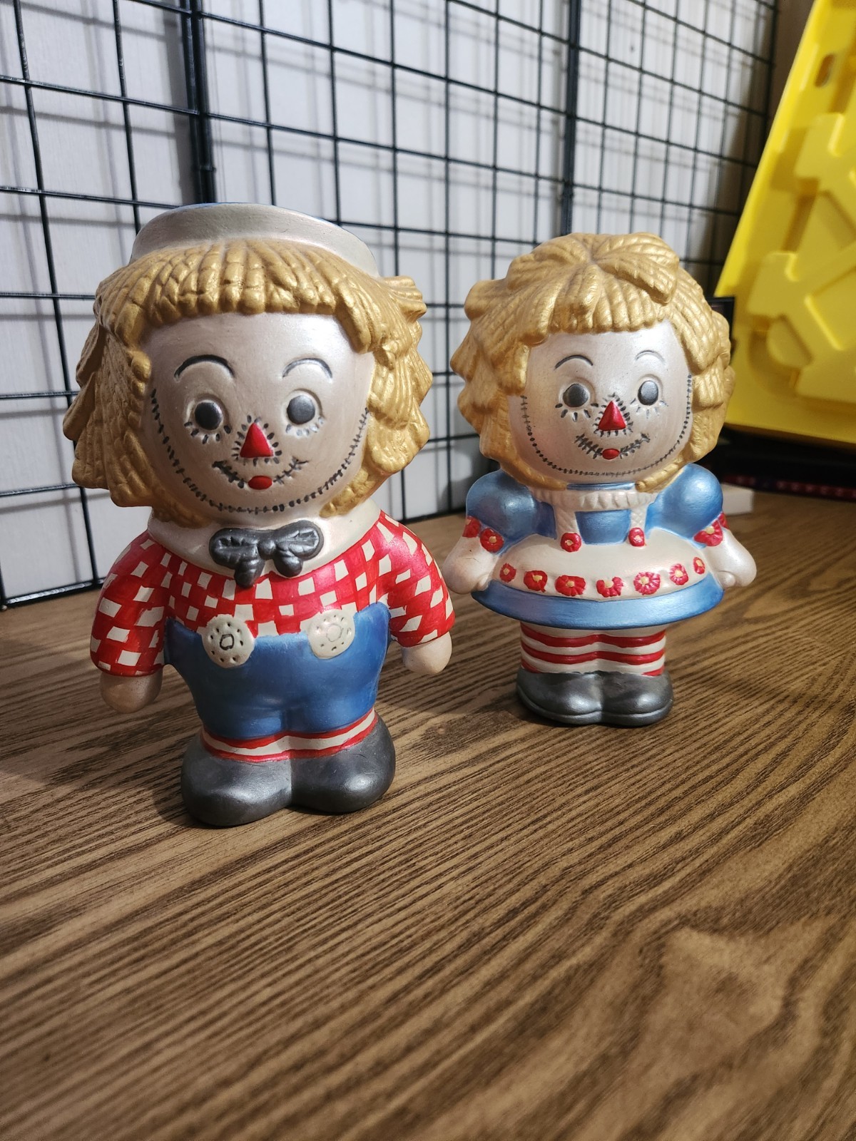 Vintage Raggedy Ann and Andy Ceramic Figurines 7 Inches Tall