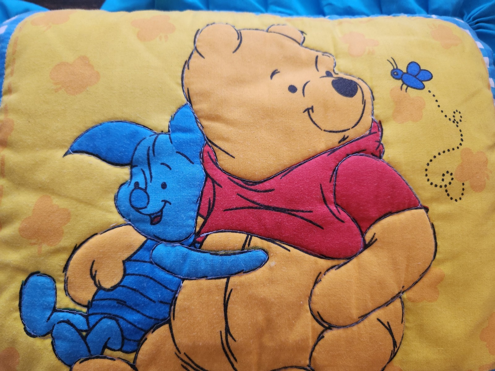 Vintage 90’s Disney Winnie The Pooh With Piglet Throw Pillow Blu - photo 2