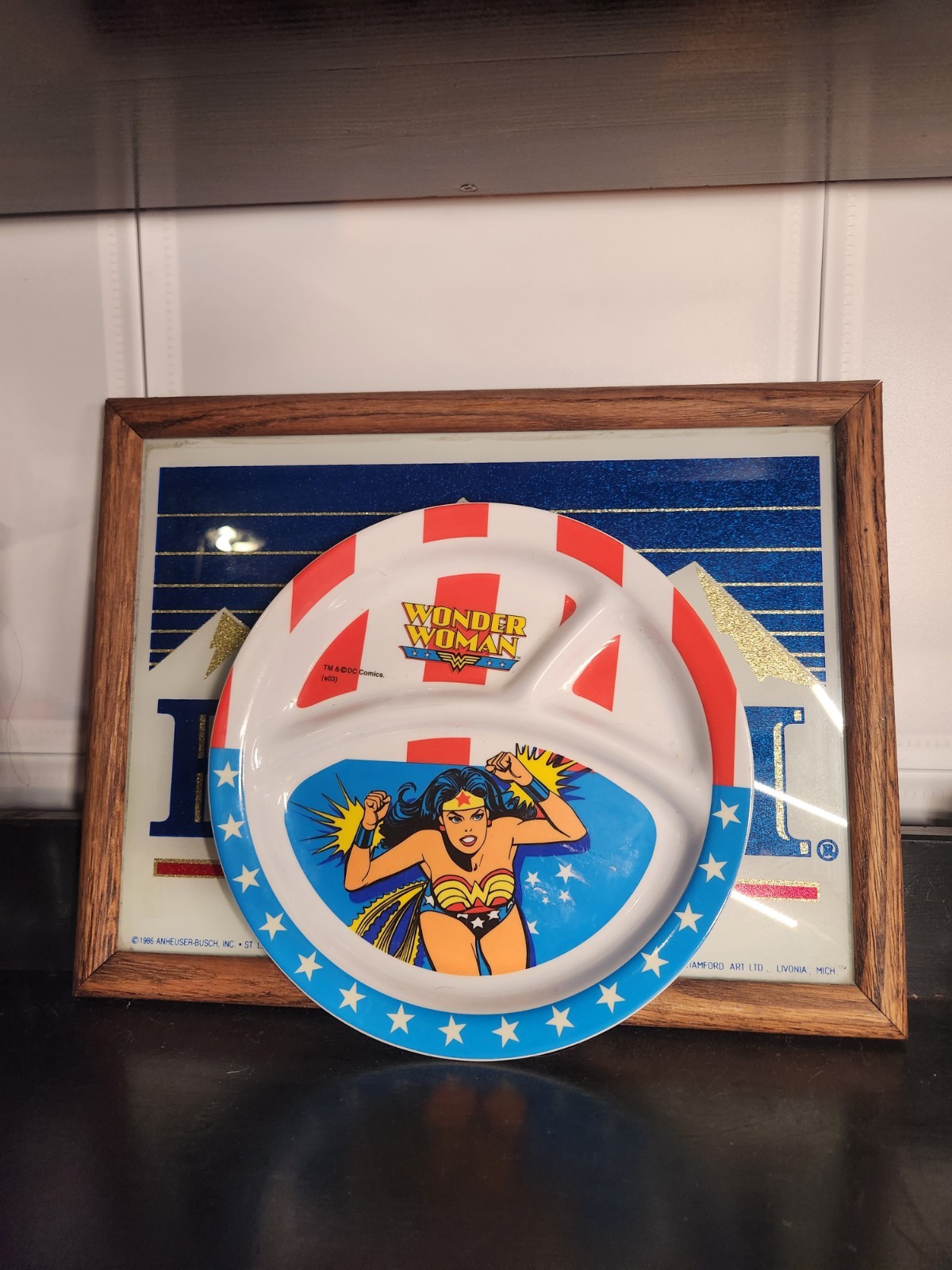 DC Comics Wonder Woman Melamine Divided Kid's Plate 8.25”