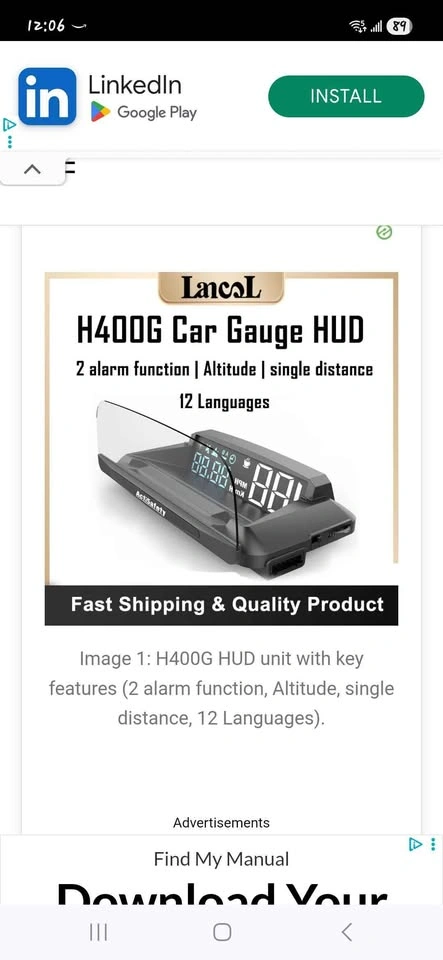 H400G Auto Guage HUD (Heads Up Display) - photo 4