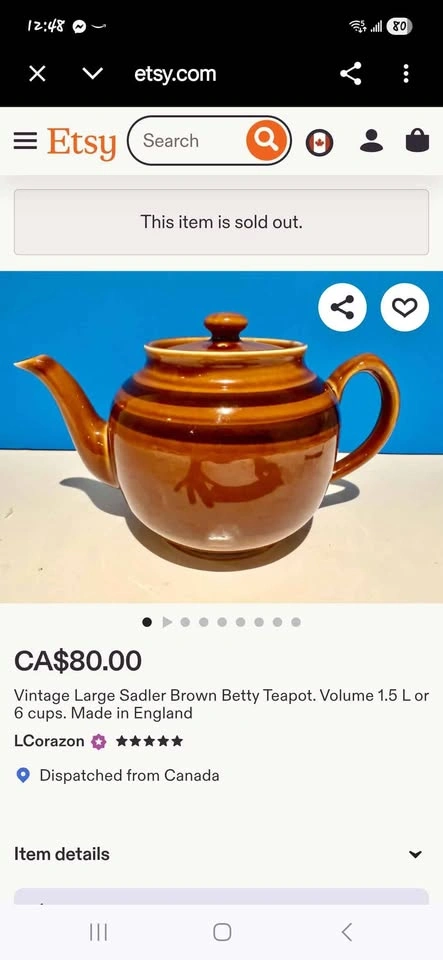Sadler Brown Betty Tea Pot - photo 3