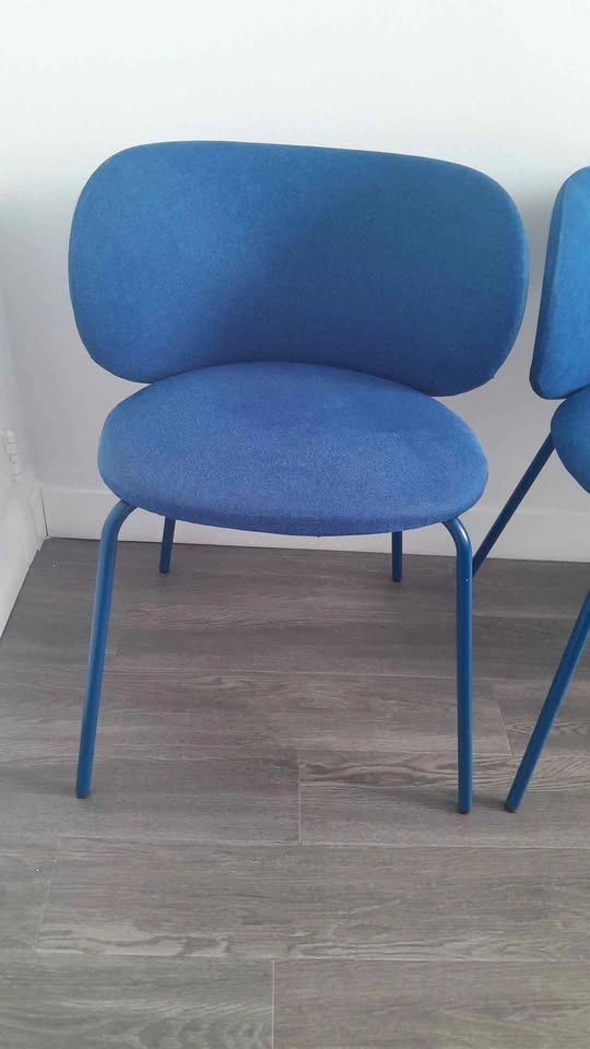 Set of 4 Blue Upholstered Dining Chairs - photo 2