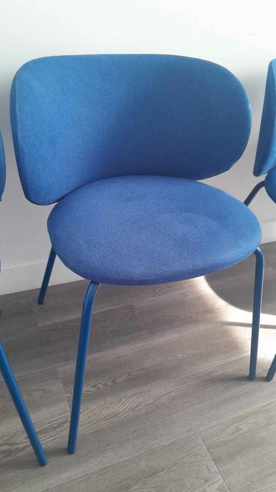 Set of 4 Blue Upholstered Dining Chairs - photo 3