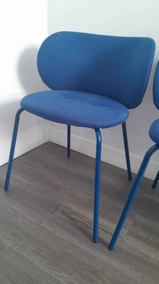 Set of 4 Blue Upholstered Dining Chairs - photo 4