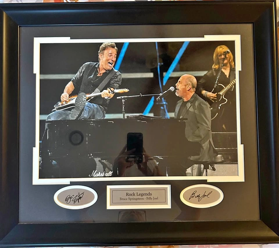 Bruce Springsteen and Billy Joel Authenticated Signed Framed Pho