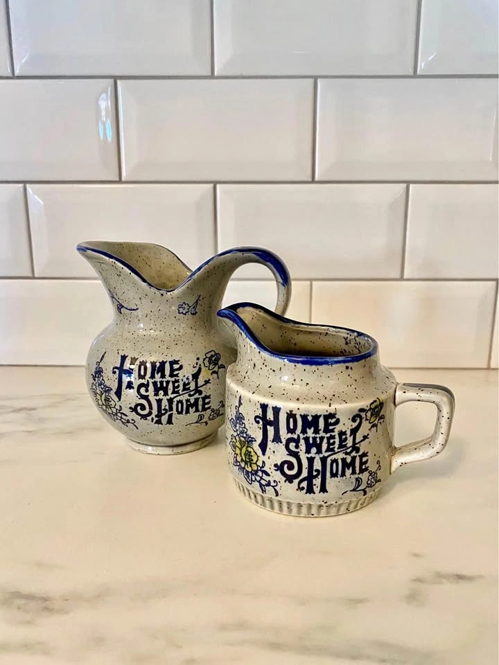 60s Home Sweet Home Milk and Creamer Set