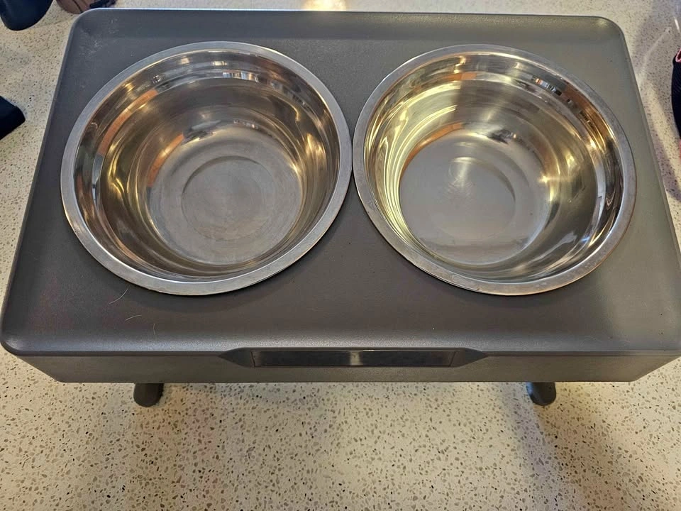 Elevated Double Pet Feeder with Stainless Steel Bowls