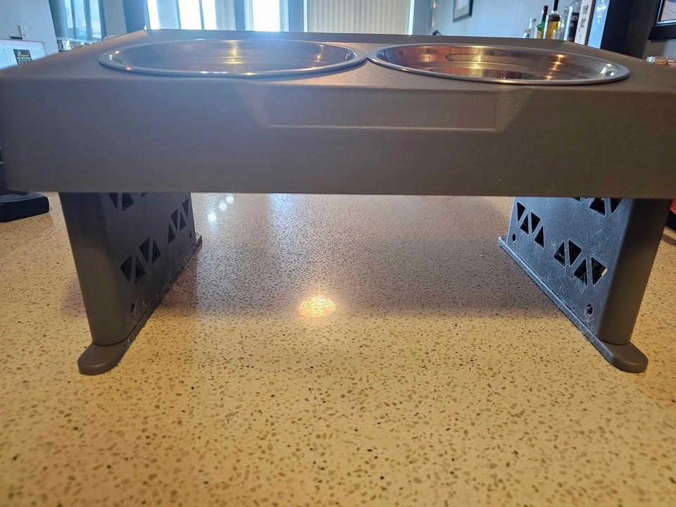 Elevated Double Pet Feeder with Stainless Steel Bowls - photo 2