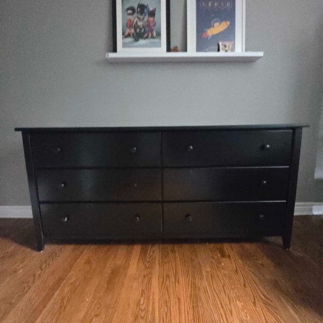 Black Bedroom Set — Dresser + Nightstand — Matching 2-Piece
