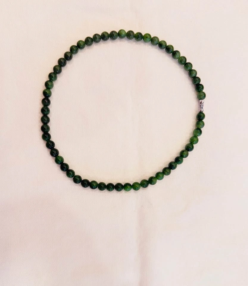 Authentic Hetian Green Jade Bead Necklace with NGTC Certificate - photo 4