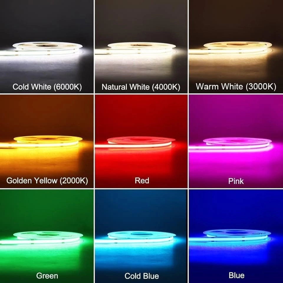 RGB + Warm White COB LED Strip Lights – Flexible, Dimmable - photo 2