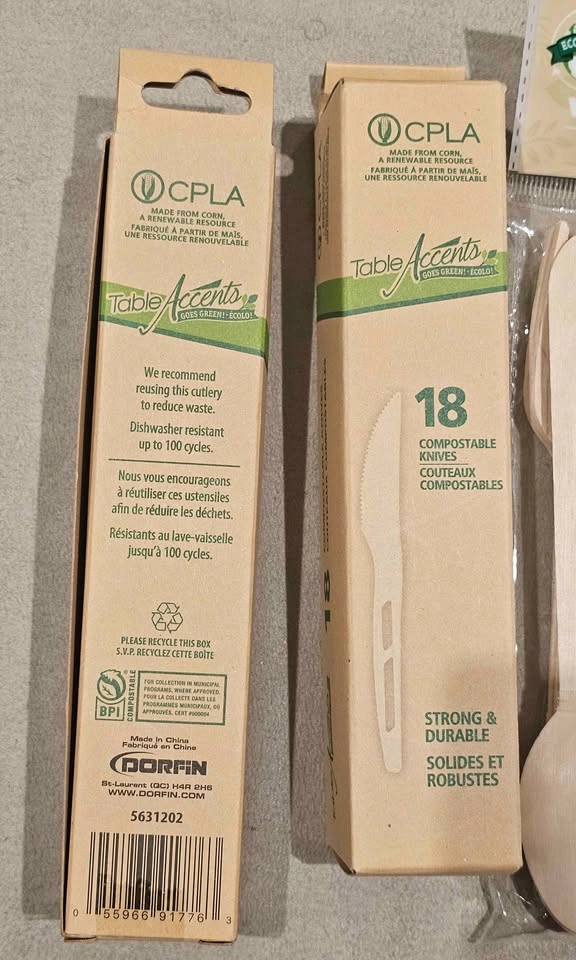 CPLA Table Accents Compostable Knives & Wooden Cutlery Sets - photo 2