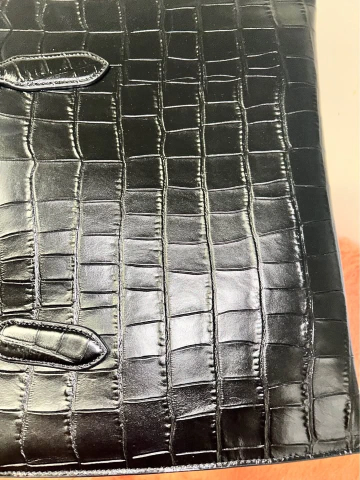 Authentic Coach Nina Croc Tote Bag – Black | Brand New - photo 3