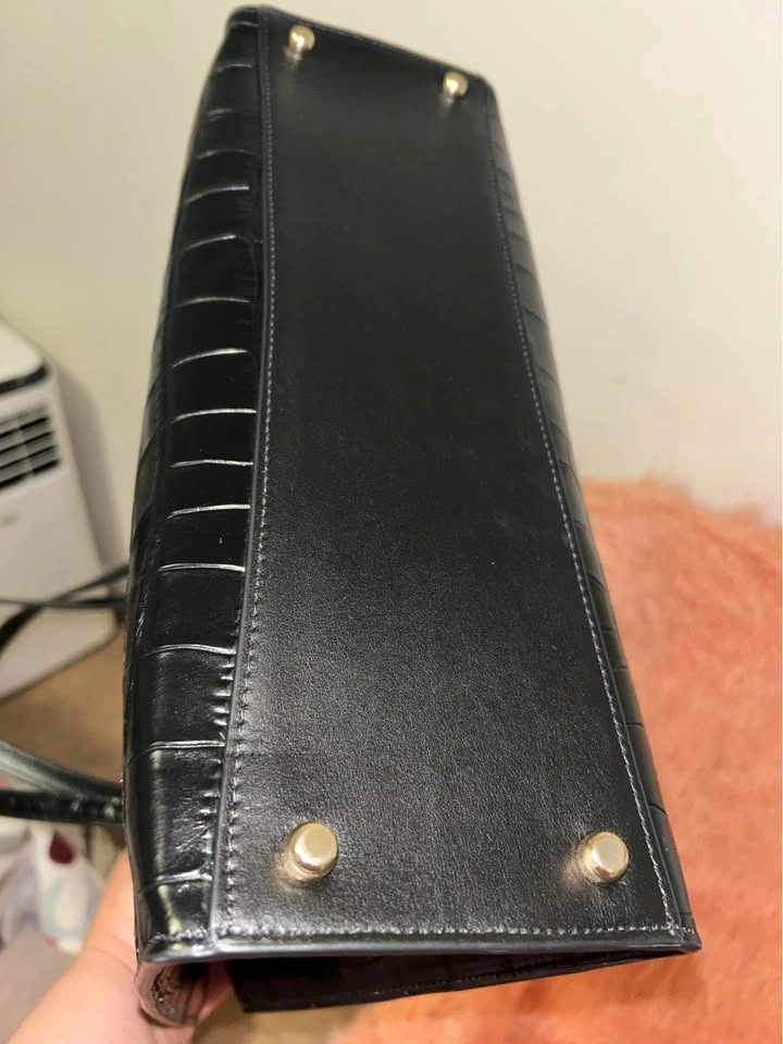 Authentic Coach Nina Croc Tote Bag – Black | Brand New - photo 5