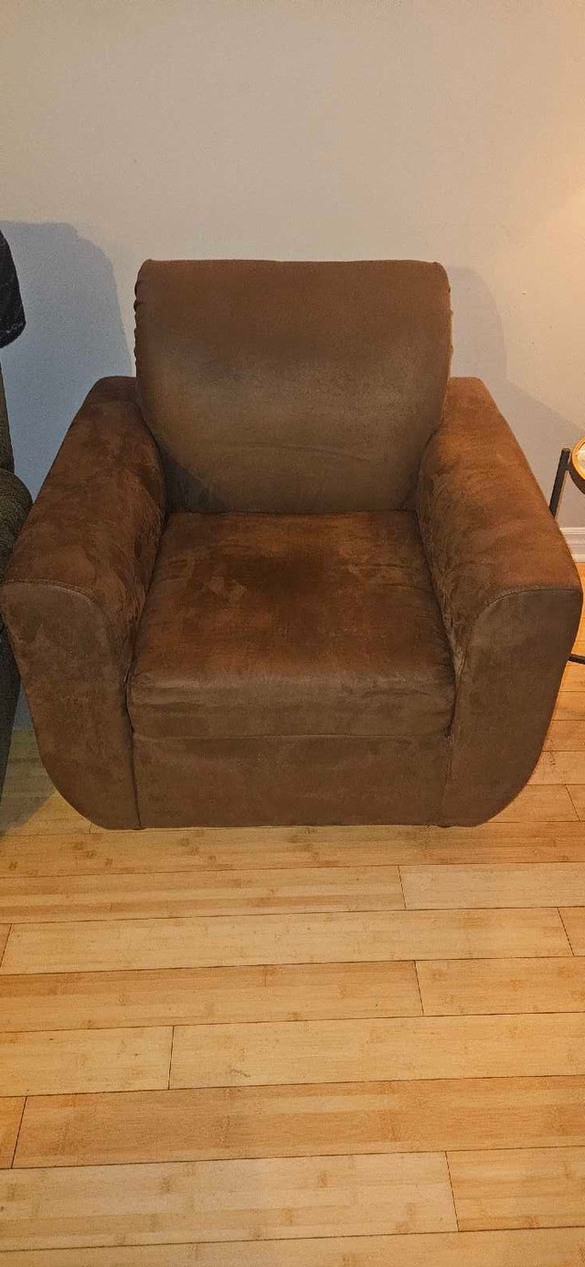 Brown Suede Accent Chair