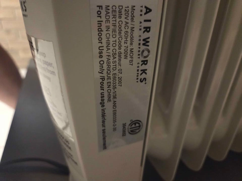 Airworks MOFB7 space heater - photo 2