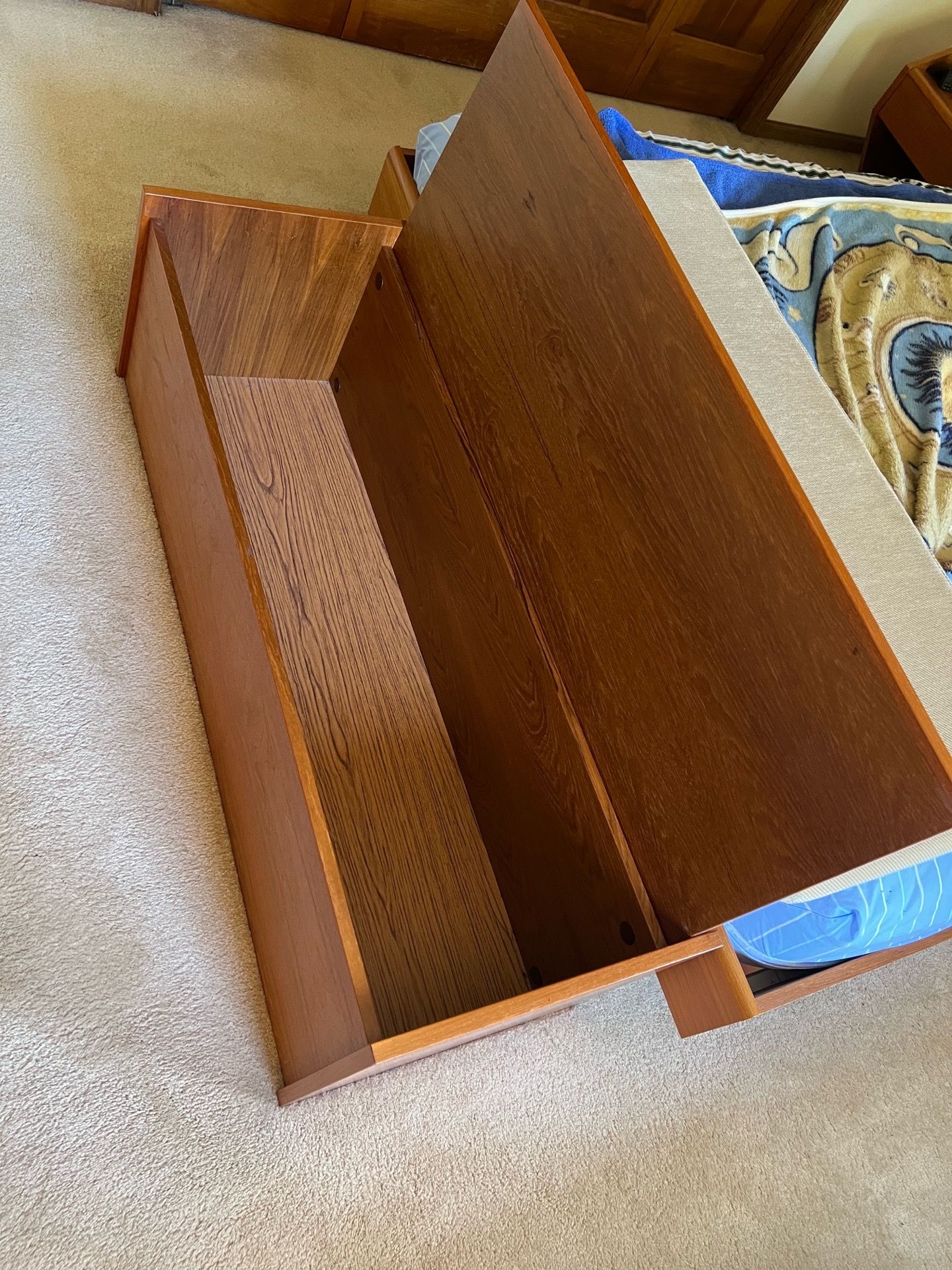 DANISH TEAK WOOD STORAGE CHEST w/CUSHION - photo 3