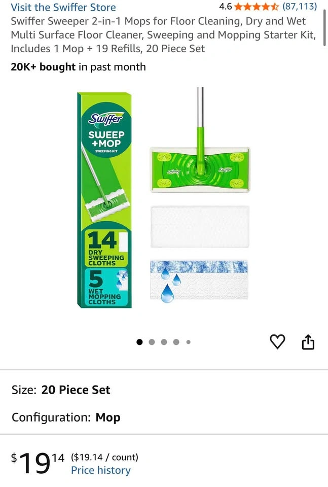 Brand New Swiffer Sweeper 2-in-1 Dry + Wet Floor Starter Kit - photo 2