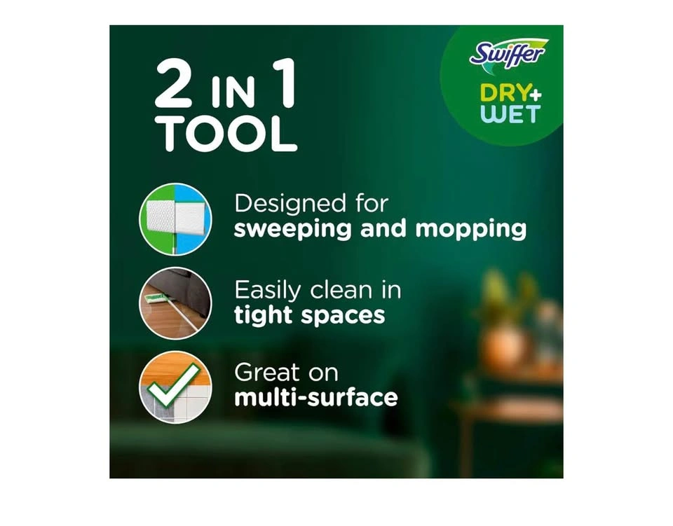 Brand New Swiffer Sweeper 2-in-1 Dry + Wet Floor Starter Kit - photo 3